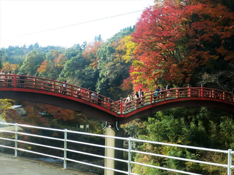 千葉の紅葉の名所「養老渓谷」の観音橋