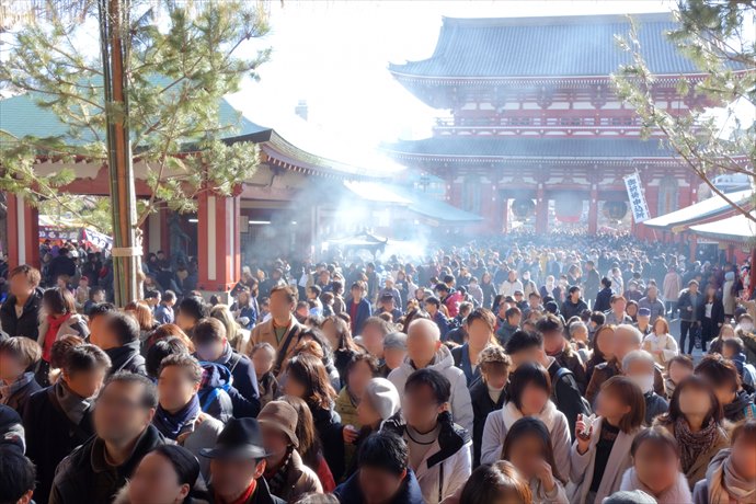 浅草寺初詣の過去の混雑